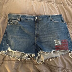 Old Navy Blue Jean Shorts with Flag Detail